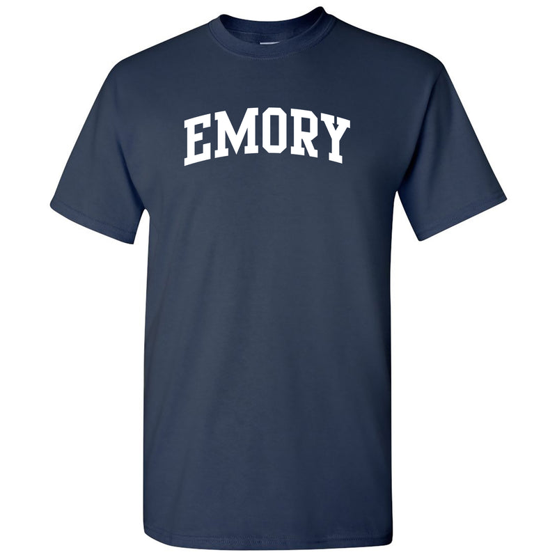 Emory University Eagles Arch Logo Short Sleeve T Shirt - Navy