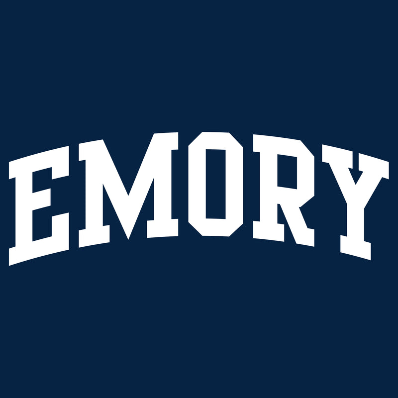 Emory University Eagles Arch Logo Womens Short Sleeve T Shirt - Navy