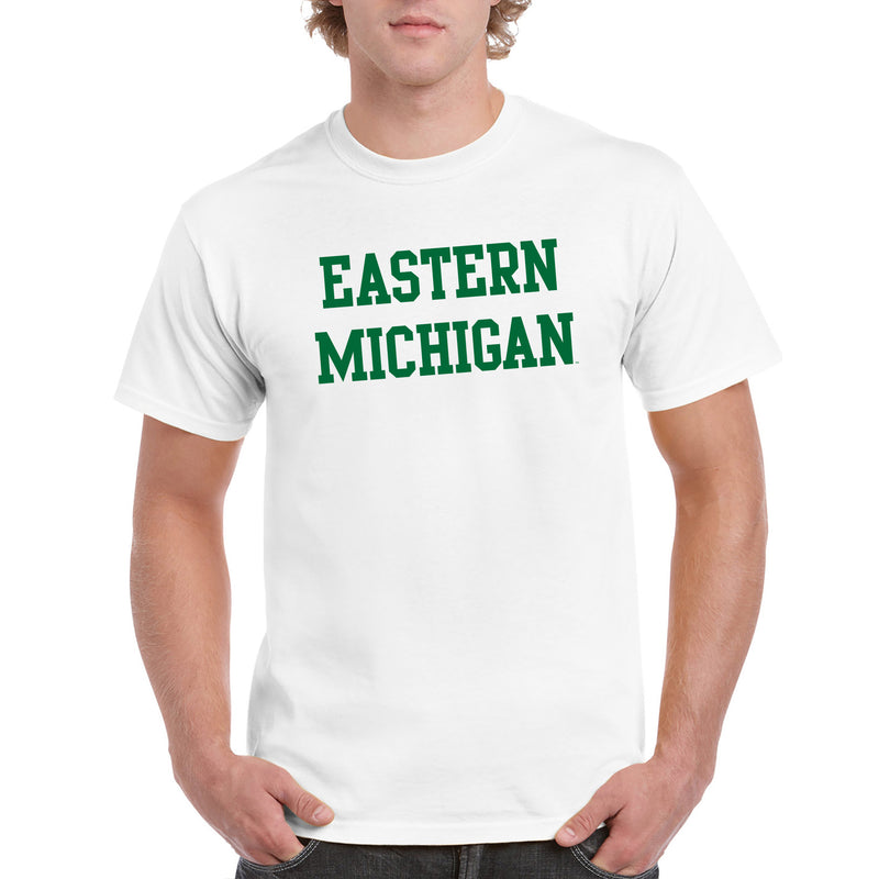 Eastern Michigan University Eagles Basic Block Short Sleeve T Shirt - White
