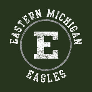 Eastern Michigan University Eagles Distressed Circle Logo Short Sleeve T Shirt - Forest