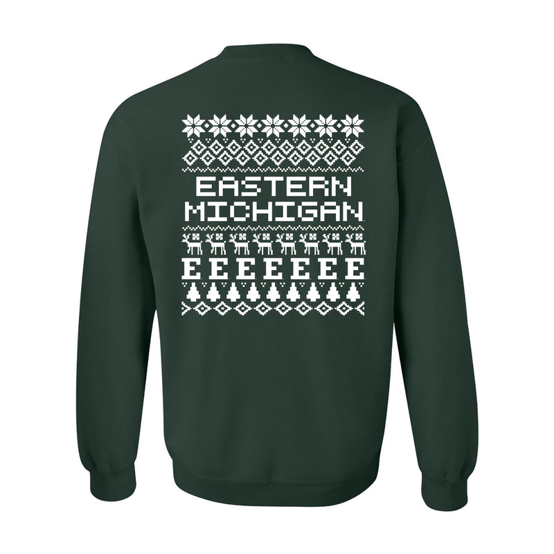 Eastern Michigan Holiday Sweater Crewneck - Forest
