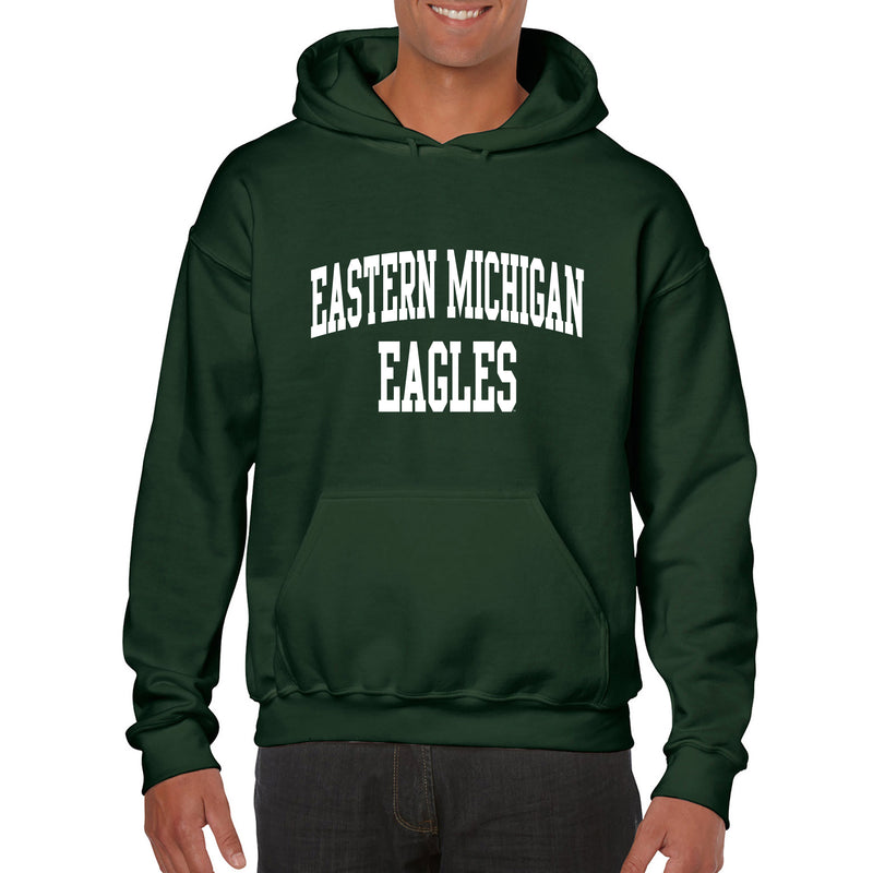 Eastern Michigan University Eagles Front Back Print Heavy Blend Hoodie - Forest