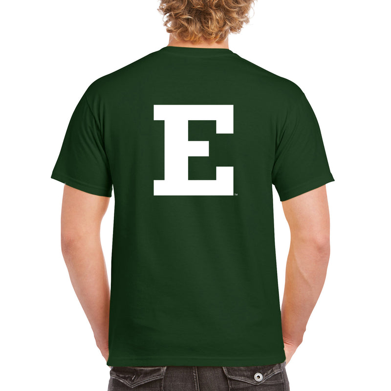 Eastern Michigan University Eagles Front Back Print Short Sleeve T Shirt - Forest