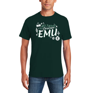 Eastern Michigan Eagles All I Want For Christmas Is EMU T Shirt - Forest