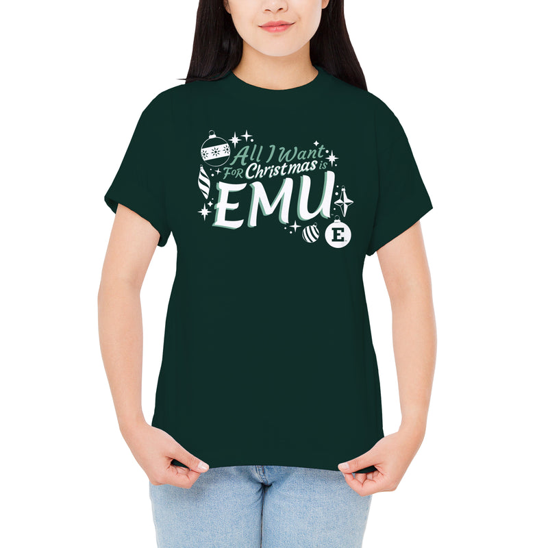 Eastern Michigan Eagles All I Want For Christmas Is EMU T Shirt - Forest