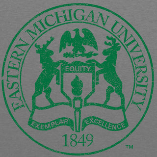 Eastern Michigan University Eagles Distressed Seal Next Level Short Sleeve T Shirt - Premium Heather