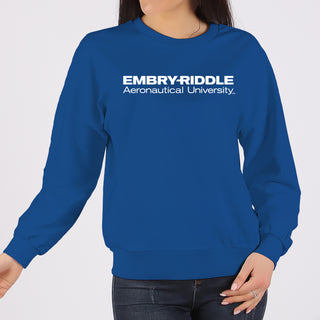 Embry-Riddle Aeronautical University Eagles Basic Block Crewneck Sweatshirt - Royal