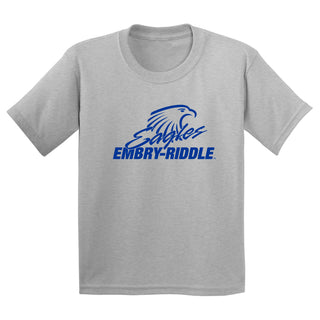 Embry-Riddle Aeronautical University Eagles Daytona Primary Logo Youth T Shirt - Sport Grey