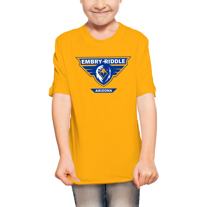 Embry-Riddle Aeronautical University Eagles Prescott Primary Logo Youth T Shirt - Gold