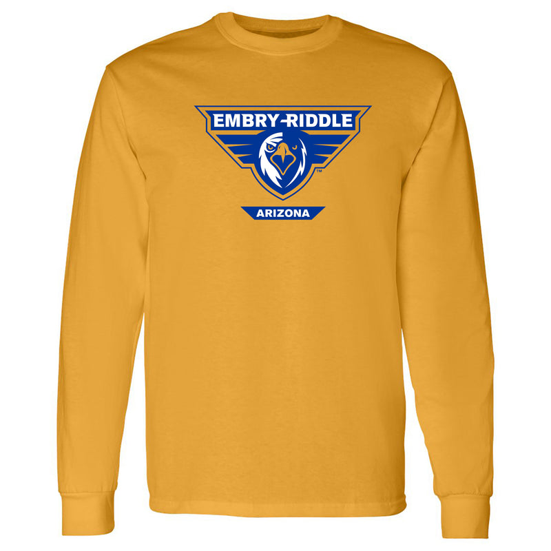 Embry-Riddle Aeronautical University Eagles Prescott Primary Logo Long Sleeve T Shirt - Gold