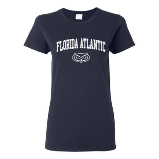 Florida Atlantic University Owls Arch Logo Women's Short Sleeve T Shirt - Navy