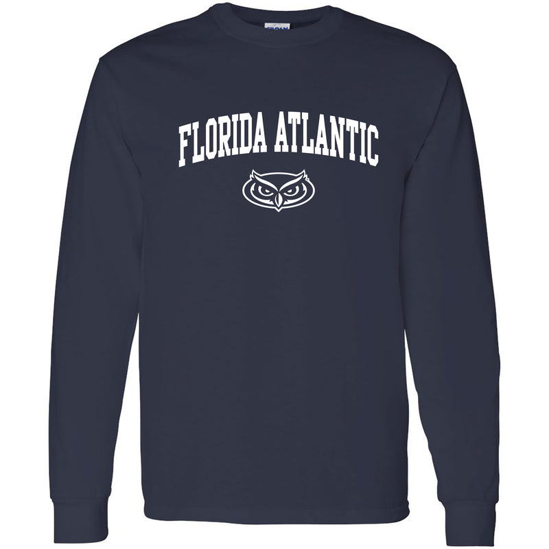 Florida Atlantic University Owls Arch Logo Long Sleeve T-Shirt - Navy