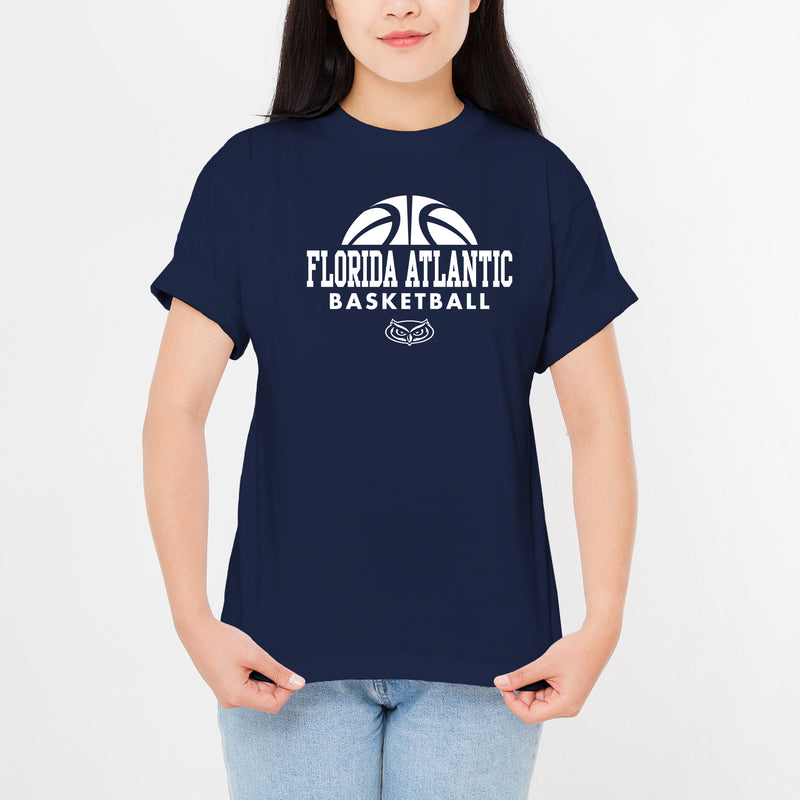 Florida Atlantic Owls Basketball Hype T Shirt - Navy