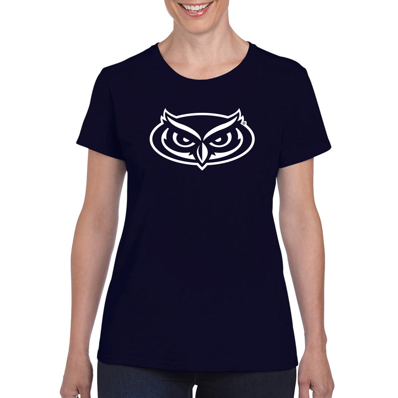 Florida Atlantic University Owls Primary Logo Womens Short Sleeve T Shirt - Navy