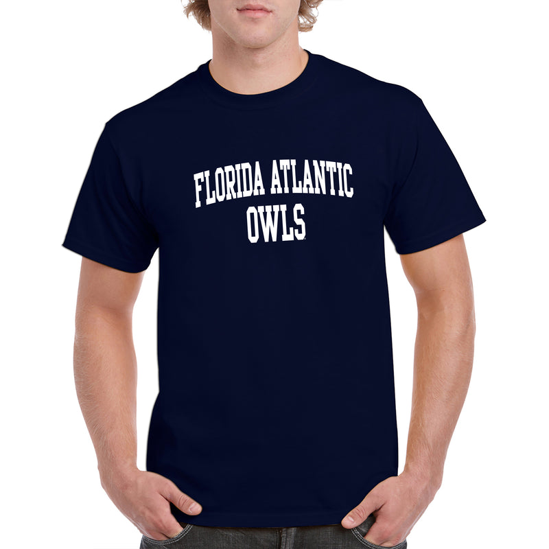 Florida Atlantic University Owls Front Back Print Short Sleeve T Shirt - Navy