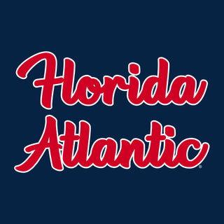 Florida Atlantic University Owls Basic Script Cotton Long Sleeve T Shirt - Navy