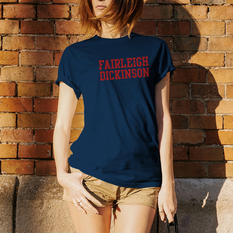 Fairleigh Dickinson University Knights/Devils Basic Block Cotton Short Sleeve T-Shirt  - Navy
