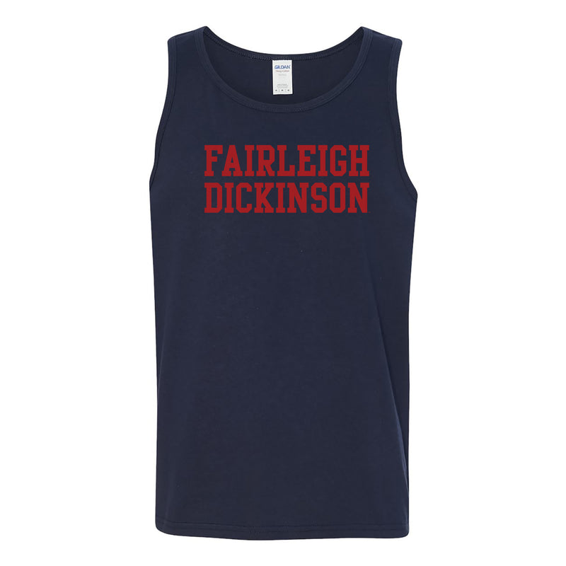 Fairleigh Dickinson University Knights/Devils Basic Block Heavy Cotton Tank Top - Navy