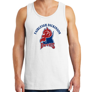 Fairleigh Dickinson University Devils Arch Logo Heavy Cotton Tank Top - White