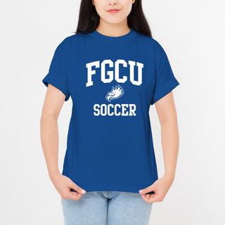 Florida Gulf Coast University Arch Logo Soccer Short Sleeve T Shirt - Royal