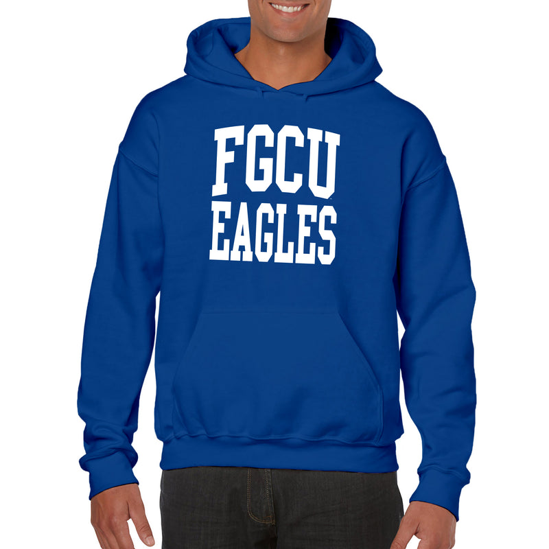 Florida Guld Coast University Eagles Front Back Print Hoodie - Royal