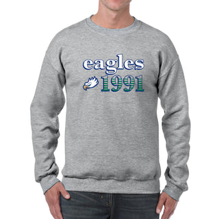 Florida Gulf Coast University Eagles Throwback Year Stripe Crewneck - Sport Grey