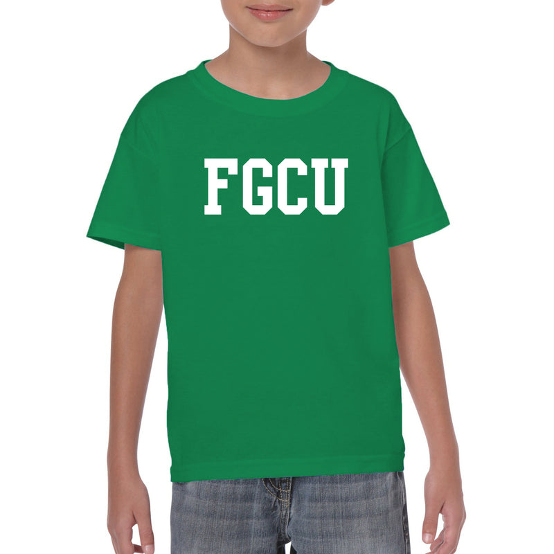 Florida Gulf Coast University Eagles Basic Block Youth Short Sleeve T Shirt - Kelly Green