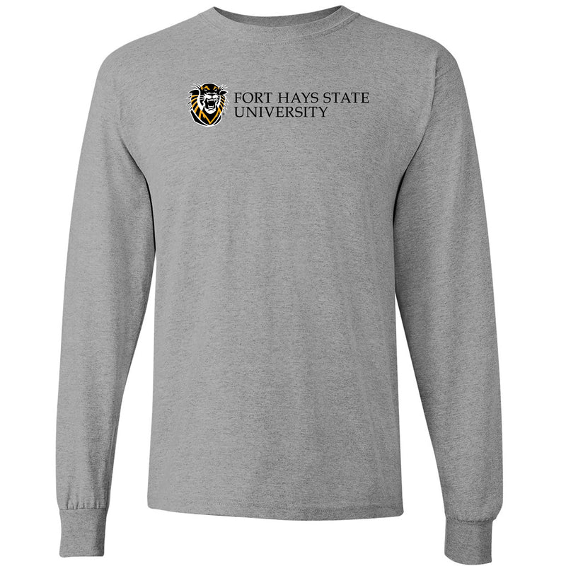 Fort Hays State Institutional Logo Long Sleeve - Sport Grey