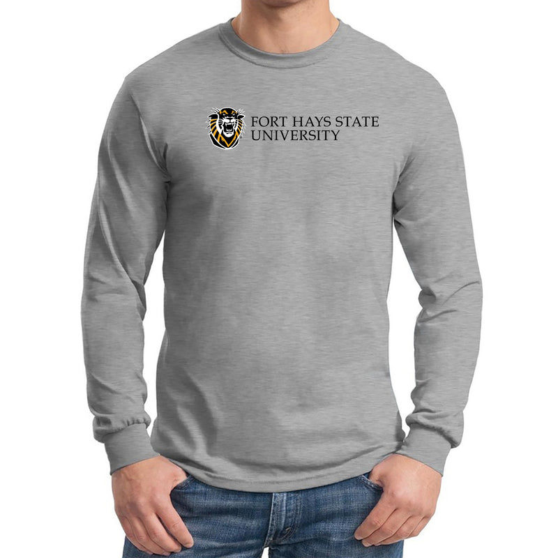 Fort Hays State Institutional Logo Long Sleeve - Sport Grey