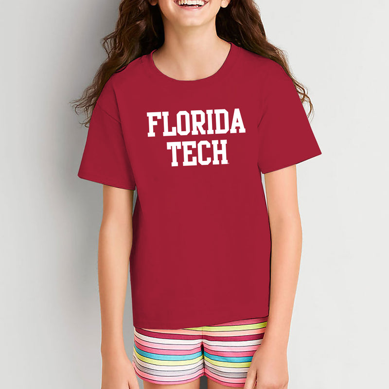 Florida Institute of Technology Panthers Basic Block Youth T Shirt - Cardinal