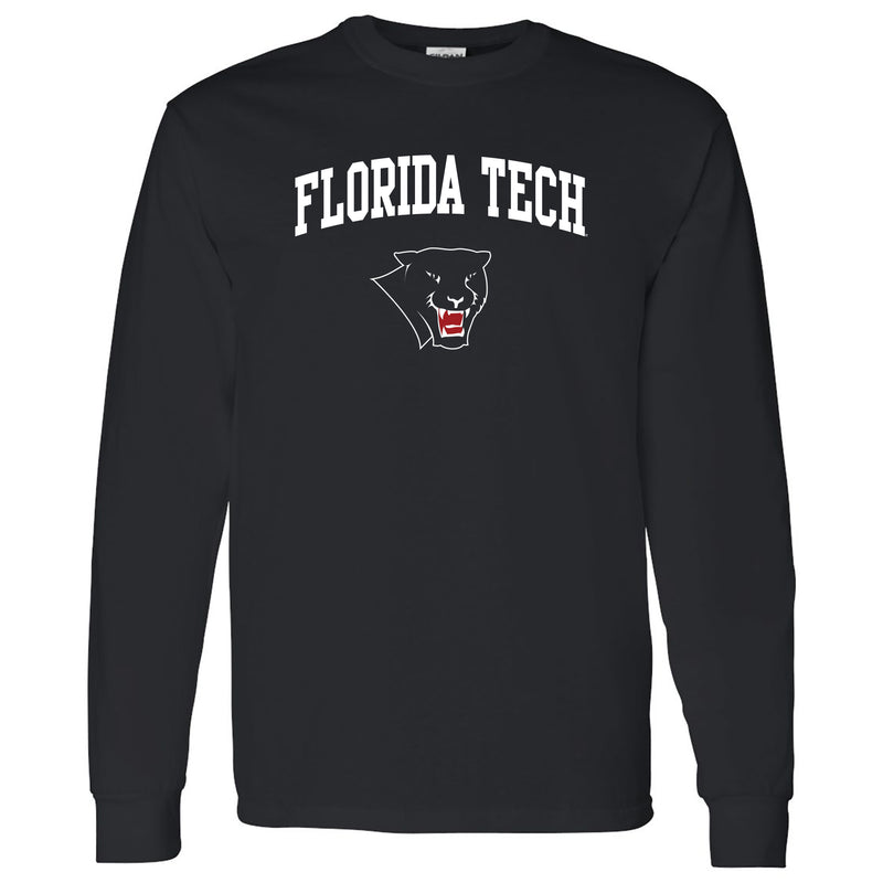 Florida Institute of Technology Panthers Arch Logo Long Sleeve T Shirt - Black