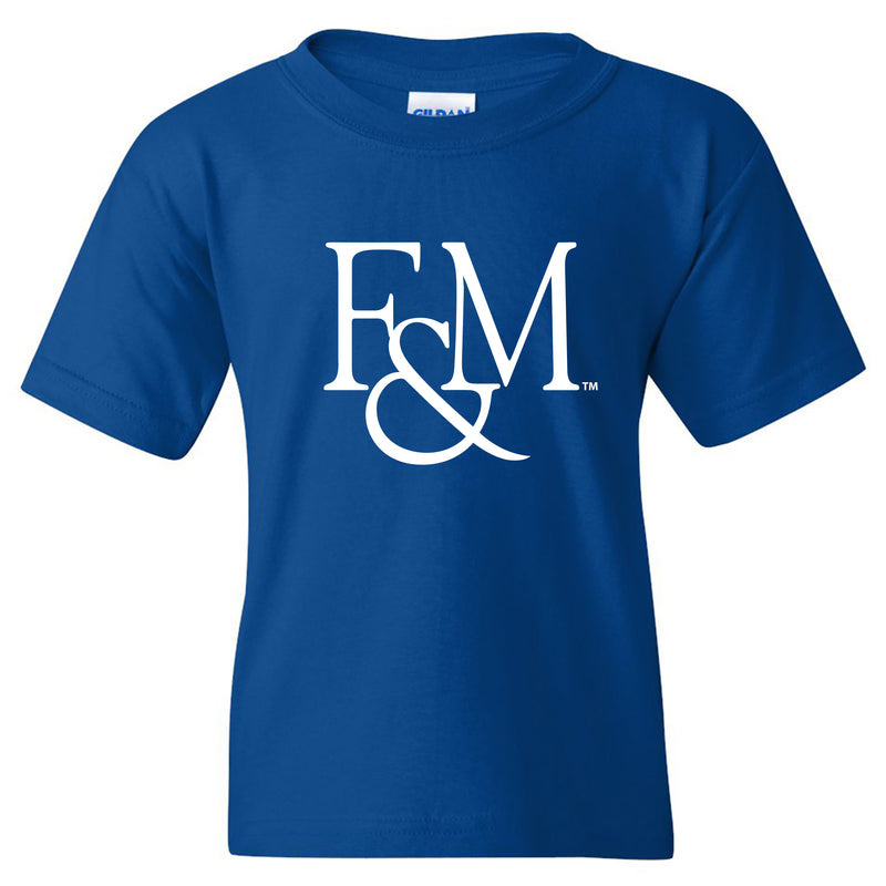Franklin & Marshall College Diplomats Primary Logo Youth T Shirt - Royal