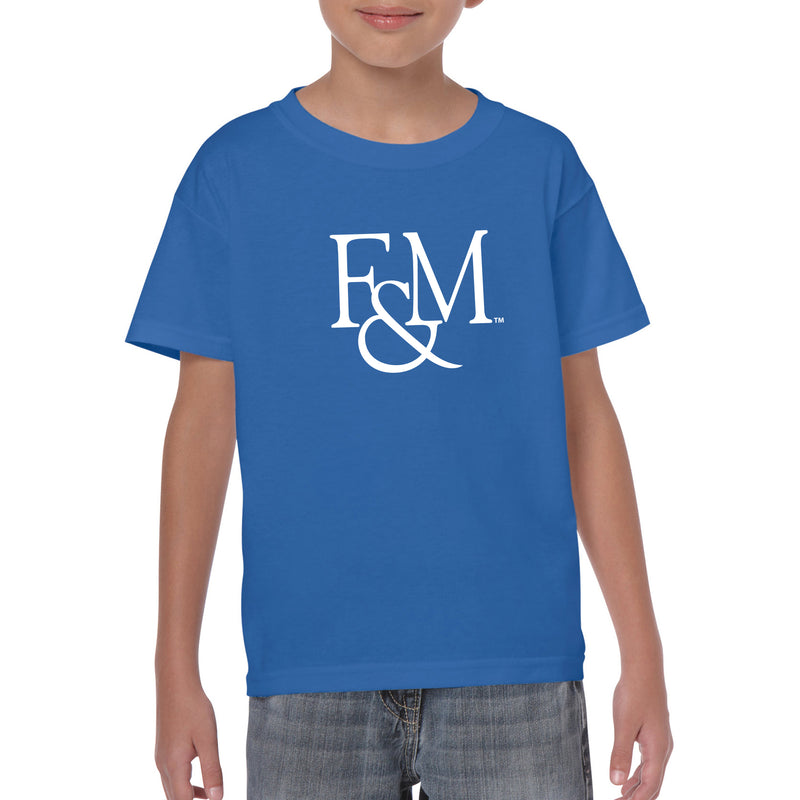 Franklin & Marshall College Diplomats Primary Logo Youth T Shirt - Royal