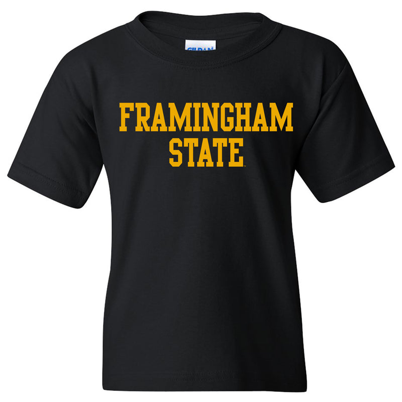 Framingham State University Rams Basic Block Youth Short Sleeve T Shirt - Black