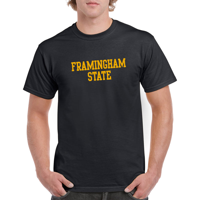 Framingham State University Rams Basic Block Short Sleeve T Shirt - Black
