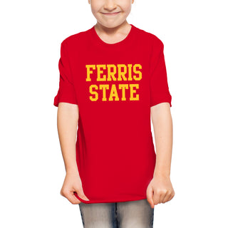 Ferris State University Bulldogs Basic Block Youth T Shirt - Red