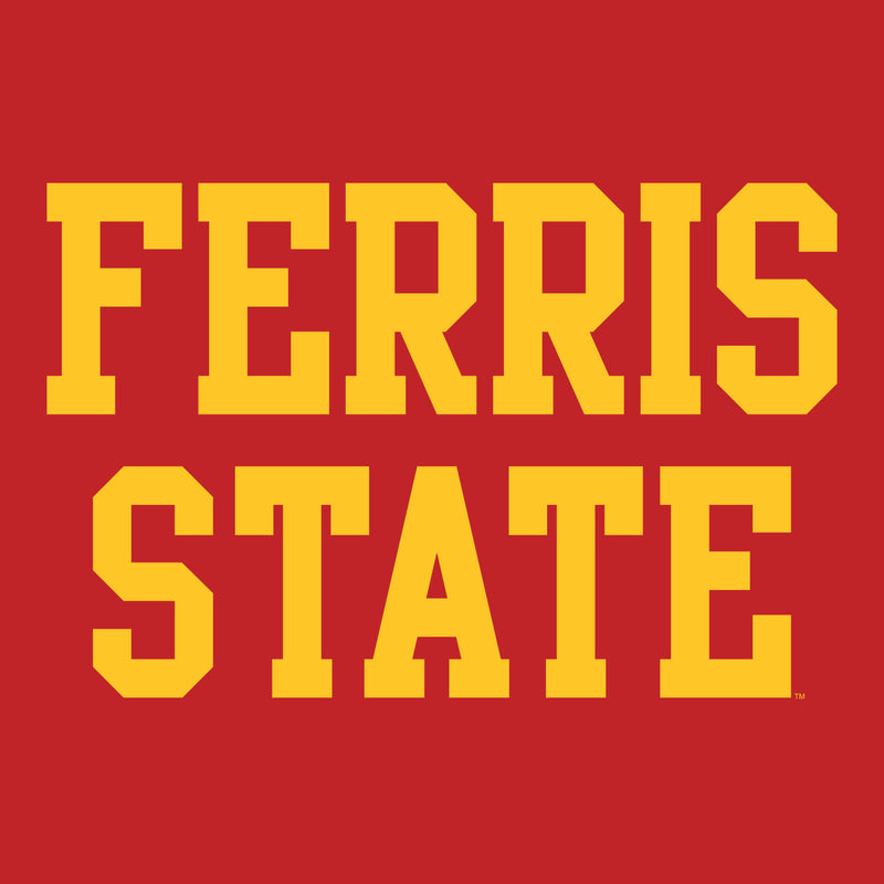 Ferris State University Bulldogs Basic Block Short Sleeve T Shirt - Red