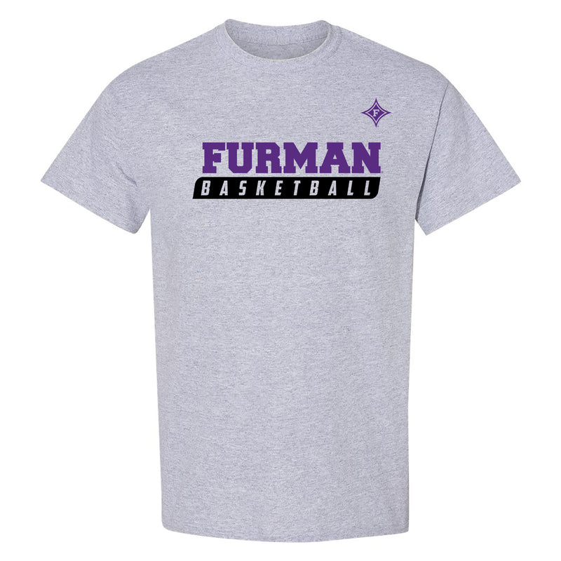 Furman University Paladins Basketball Slant T Shirt - Sport Grey