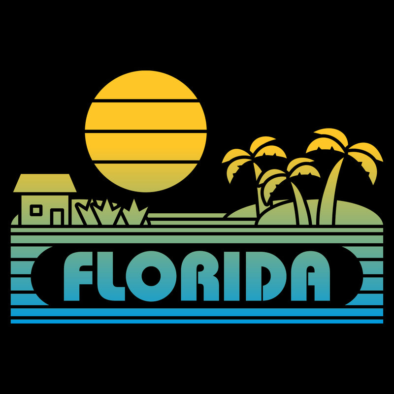 Florida Groovy Sunset T-Shirt - Black