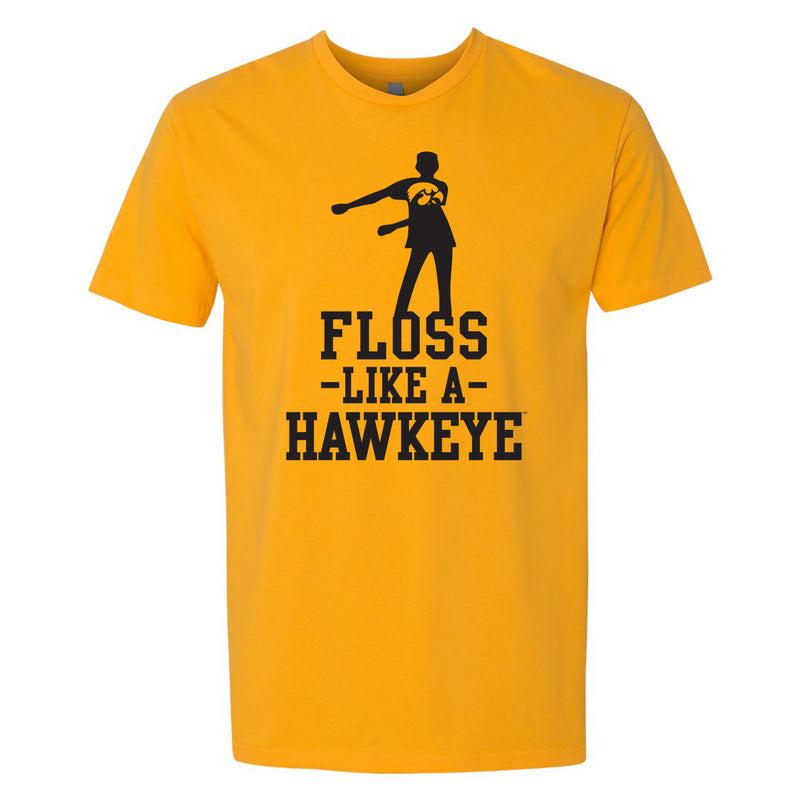 University of Iowa Floss Like a Hawkeye Next Level Short Sleeve T Shirt - Gold
