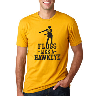 University of Iowa Floss Like a Hawkeye Next Level Short Sleeve T Shirt - Gold