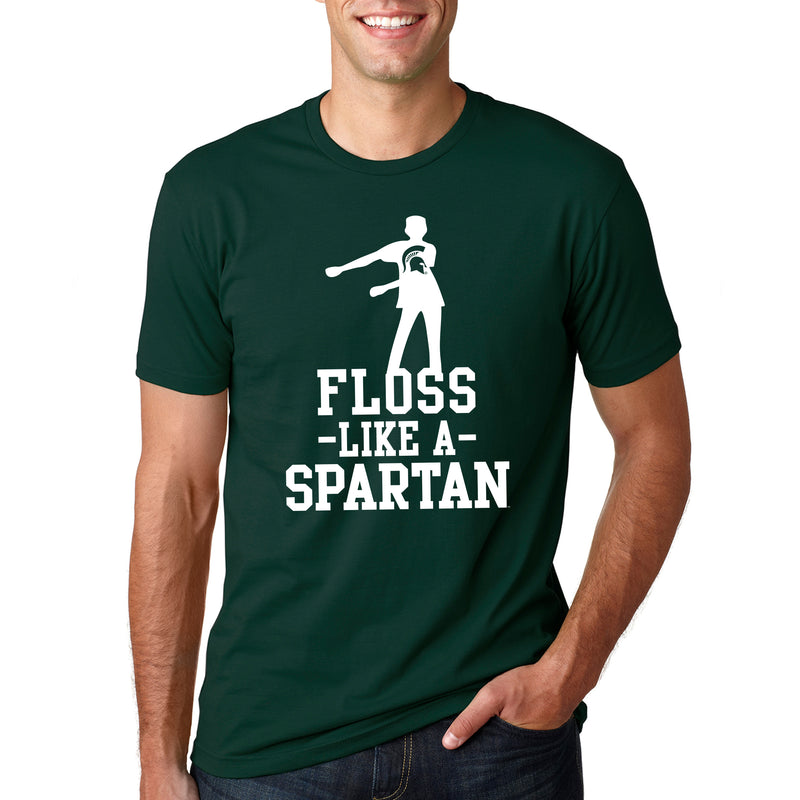 Michigan State University Spartans Floss Like a Spartan Next Level Short Sleeve T Shirt - Forest
