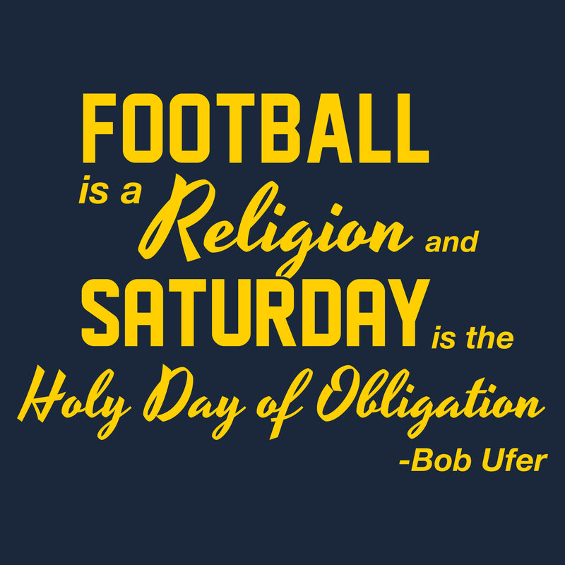 Football is a Religion University of Michigan Next Level Premium Short Sleeve T Shirt - Midnight Navy