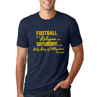 Football is a Religion University of Michigan NLA T Shirt - Midnight Navy