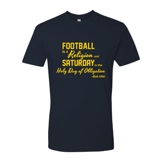 Football is a Religion University of Michigan NLA T Shirt - Midnight Navy