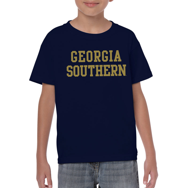 Georgia Southern University Eagles Basic Block Cotton Youth T-Shirt - Navy