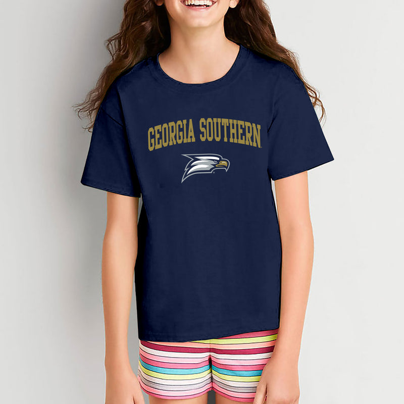 Georgia Southern University Eagles Arch Logo Cotton Youth T-Shirt - Navy