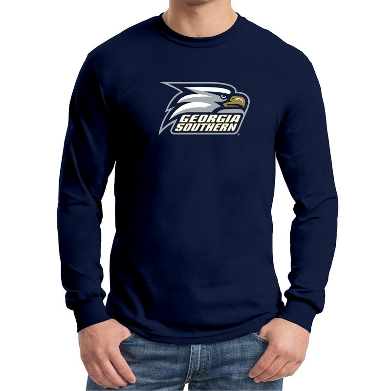 Georgia Southern University Eagles Primary Logo Cotton Long Sleeve T-Shirt - Navy