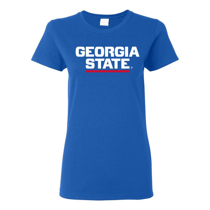 Georgia State University Panthers Basic Block Womens Short Sleeve T Shirt - Royal