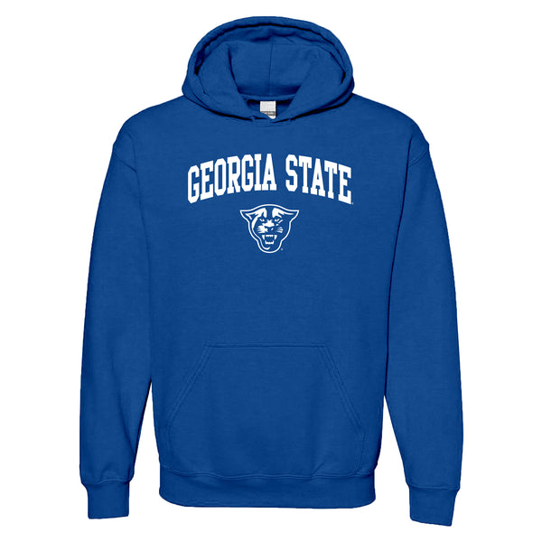 Georgia State University Panthers Arch Logo Heavy Blend Hoodie in Blue | Size: Small